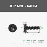 BT2.6 Socket Head Cap Self Tapping Screws (SHCS)