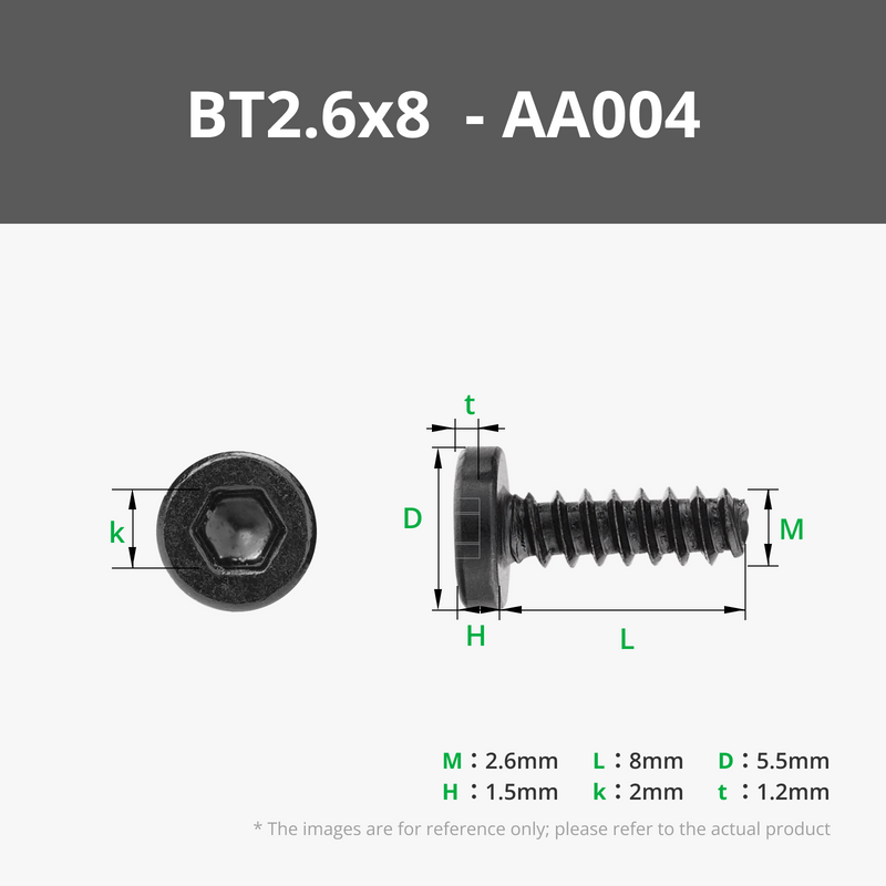 BT2.6 Socket Head Cap Self Tapping Screws (SHCS)